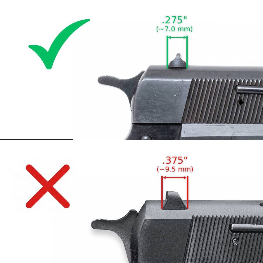 Browning Hi-Power Vigilante verstellbare Visierung | weiße Punkte - Ubitzu