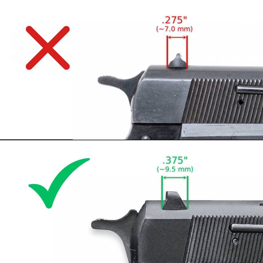 Browning Hi-Power [Vigilante Mark III Practical HP40] verstellbare Visierung | blank - Ubitzu