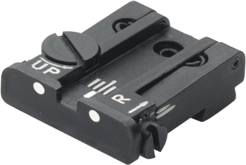 Glock [G17 G19 G26 & other] verstellbare Kimme | weiße Punkte - Ubitzu